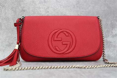 gucci red leather shoulder bag|vintage gucci leather shoulder bag.